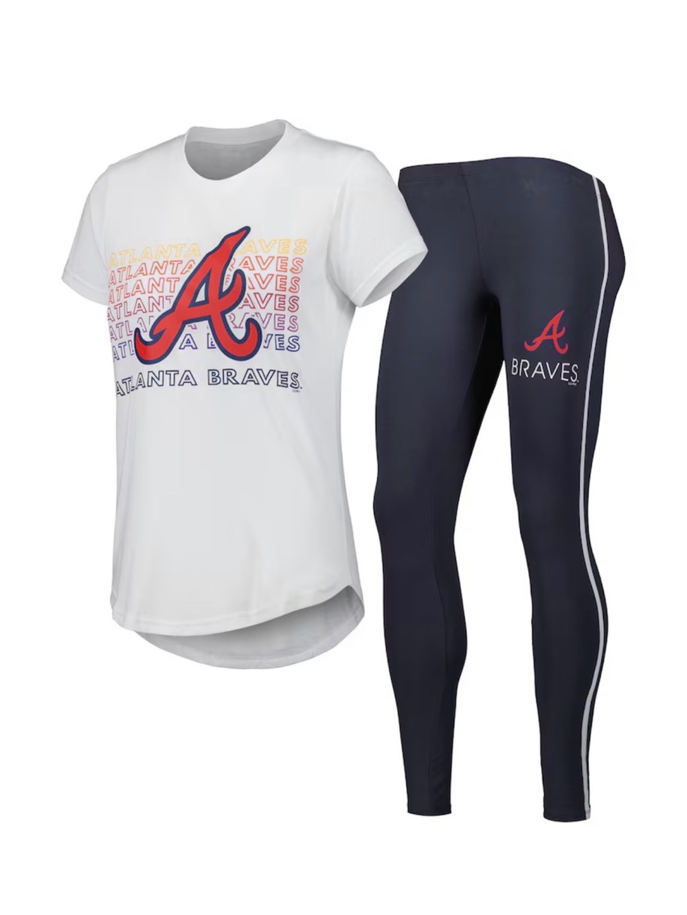 New Concepts Sport Atlanta Braves Sonata Top & Leggings Lounge Set Size Medium